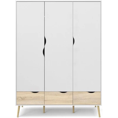 Abbildung von Home affaire Drehtürenschrank &quot;Oslo, Kleiderschrank, Stauraum&quot;, mit 3 Türen, Schubladen, Breite 147 cm, Höhe 200 cm