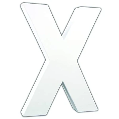 Abbildung von Décopatch AC723C Buchstabe &quot;X&quot; aus Pappmaché, 3 x 16,5 20,5 cm, zum Verzieren, perfekt für Ihre Wohndeko, weiß