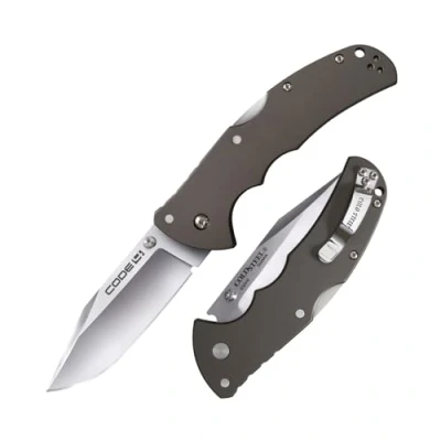 Abbildung von Cold Steel, Code 4 Lockback, Klappmesser, Satin Finish, Taschenmesser, Aluminium Griff, S35VN Klingenstahl, scharfes Messer für Outdoor, Camping, Schnitzen