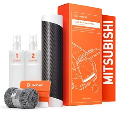 Abbildung von Luxshield Ladekantenschutz Folie für Mitsubishi Colt 7 (VII) VB I 2023 2024 Stoßstangenschutz, Kratzschutz, Lackschutzfolie Carbon Schwarz
