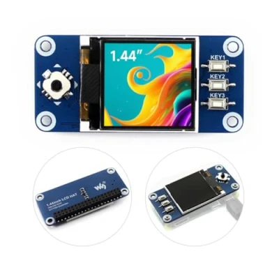 Abbildung von Waveshare 1.44inch LCD Display HAT Compatible with Raspberry Pi Zero Series Boards, 128x128 Pixels Handheld Embedded Controller, Communicating Via SPI Interface