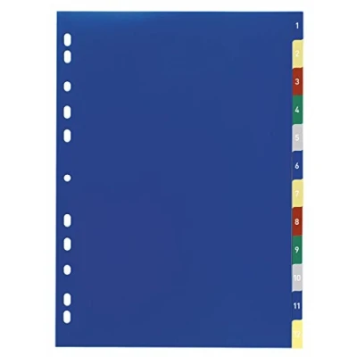 Abbildung von Durable Zahlenregister mit farbigen Taben, PP, 1 12, farbig, A4, 230 x 297 mm, 12Bl, 20er Packung, 675027