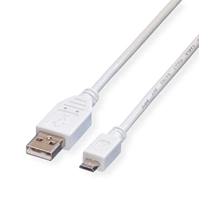 Abbildung von VALUE USB 2.0 Kabel, A ST Micro B ST, weiß, 0,8 m