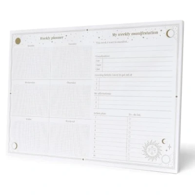Abbildung von Grupo Erik Wochenplaner Block A4 Kalender Planer Astral Tischkalender Tischplaner ohne Datum Schreibtischunterlage Papier