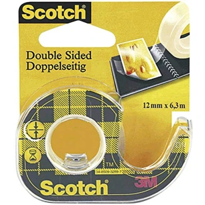 Abbildung von Scotch 136 DQ FBNL Handspender gefüllt mit 1 Rolledoppelseitigem Klebeband , 7.89 m x 12,7 mm, Stück