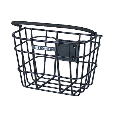 Abbildung von Fahrradkorb Für Vorne Basil Bremen Alu FM Mit Vorbauhalter 28 X 37 26 Cm Schwarz