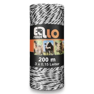 Abbildung von Weidezaunlitze Ellofarm 6 Leiter Nirosta, 250m, schwarz/Weiss