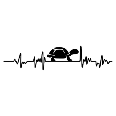 Abbildung von Finest Folia Aufkleber Herzschlag Tiere Breite 27cm Lifeline Heartbeat Deko Sticker Selbstklebend für Auto Kühlschrank Laptop Autoaufkleber K150 (Schwarz Matt, 23 Schildkröte)