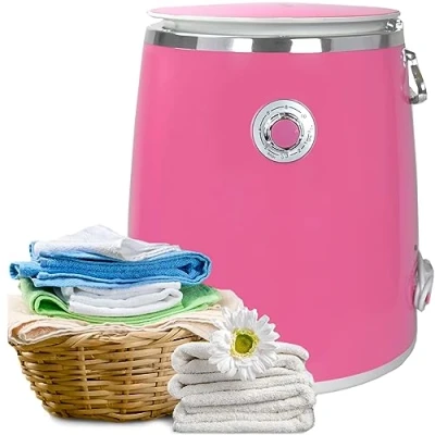 Abbildung von Syntrox Campingwaschmaschine Rosa, 3,0 Kg Fassungsvermögen, Timer Funktion, Geräuscharmer Betrieb, 380Watt