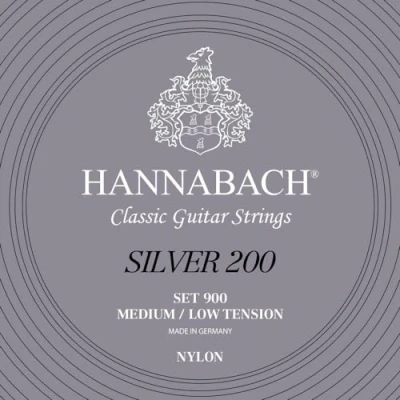 Abbildung von Hannabach 652657 Klassikgitarrensaiten Serie 900 Medium / Low Tension Silver 200 Satz