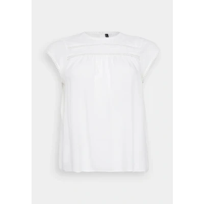 Abbildung von Vero Moda Curve Vmdebbie Pleat Tshirt print, Damen, Größe: 46, Snow white
