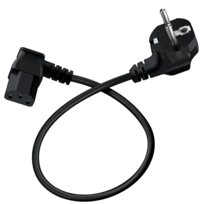 Abbildung von HuaLiSiJi Kaltgerätestecker Gewinkelt Netzkabel 3 Polig Kaltgerätekabel, Kabel Schutzkontakt Stecker Typ F (CEE 7/4) auf C13 Buchse, Für Computer Server Monitor Reiskocher (Schwarz, 3m)