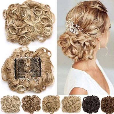 Abbildung von Rich Choices Combs Haarverlängerung Dutt Haarteil Zopf Pferdeschwanz Haarknoten Hepburn Haargummi Hochsteckfrisuren Hair Extension Dunkelschwarz