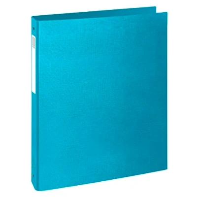 Abbildung von Exacompta Ref. 51652E Karton mit 10 Ringbüchern Teksto, starr, 4 runde Ringe, Durchmesser 30 mm Rücken 40 Außenmaß 32 x 26 cm Format zum Einordnen A4 Farbe türkis