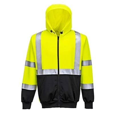 Abbildung von Portwest 2 farbige Warnschutz Kapuzensweatjacke, Größe: 4XL, Farbe: Gelb/Schwarz, B315YBR4XL
