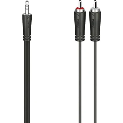Abbildung von Hama Klinkenkabel 3,5mm 2x CINCH (RCA, Mini Jack 3,5mm, aus flexiblen Materialien, 1,5m) schwarz