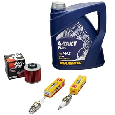 Abbildung von Wartungspaket Öl 4L + Ölfilter Zündkerzen für Yamaha XV 1000 TR1 750 SE 5A8 5G5 Baujahr 1981 1984
