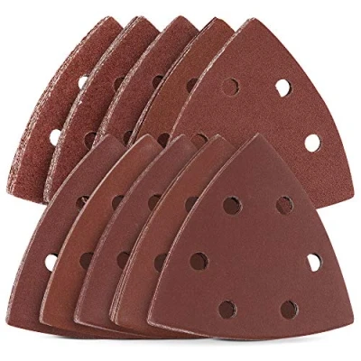 Abbildung von Navaris Schleifteller 100x Klett Delta Schleifblätter 40 400 Körnung 93x93x93mm, 100 St.