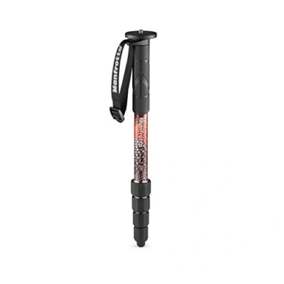 Abbildung von Manfrotto Element MII MMELMIIA5RD, leichtes Alu Reise Einbeinstativ, rot, 5 Segmente, Handgelenkschlaufe, Gummigriff, Drehverschlüsse, Traglast bis zu 16 kg, für Kompakt , spiegellose und DSLR Kameras