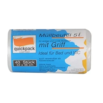 Abbildung von Quickpack Müllbeutel 5 Liter mit Griff transparent