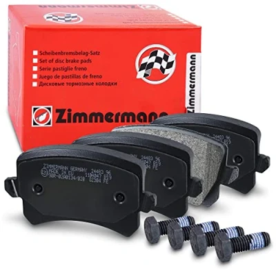 Abbildung von ZIMMERMANN 24483.170.1 Bremsbelagsatz mit Schrauben Foto entspricht Lieferumfang VOLKSWAGEN: Sharan II, Passat B6 Variant, B8 AUDI: Q3