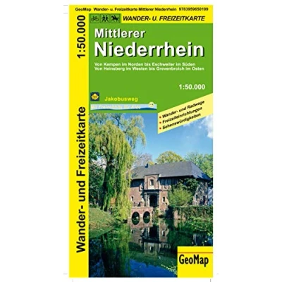 Abbildung von Mittlerer Niederrhein Wander und Freizeitkarte: 1:50.000: Von Kempen im Norden bis Eschweiler Süden. Heinsberg Westen Grevenbroich Osten (Geo Map)