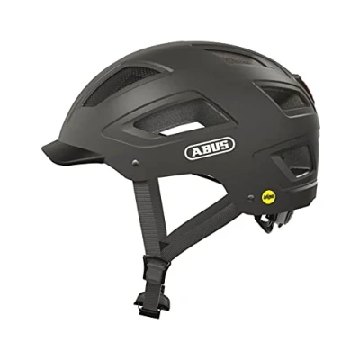 Abbildung von ABUS Stadthelm Hyban 2.0 MIPS Fahrradhelm mit Rücklicht, ABS Hartschale, Aufprallschutz für Damen und Herren Titan Matt, Größe XL