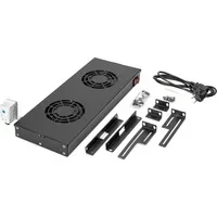 Abbildung von DIGITUS Lüftereinheit 19&quot; 1HE Rack oder Dachmontage Für VarioFLEX Schränke 2x Lüfter Thermostat Schwarz