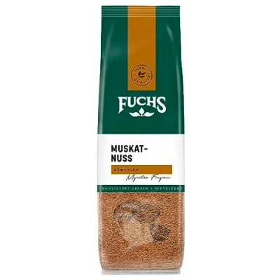Abbildung von Fuchs Gewürze Muskatnuss gemahlen im recyclebaren Nachfüllbeutel 50 g