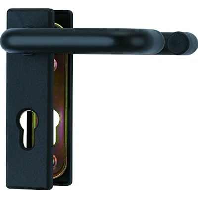 Abbildung von ABUS Beschlag KFG für Feuerschutztüren mit beidseitigem Drücker kurzes, kantiges Abdeckschild 21523 Schwarz