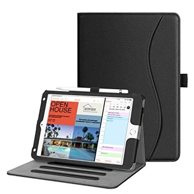 Abbildung von Fintie Hülle für iPad Mini 5 2019 / 4. Generation [Eckenschutz] Multi Winkel Betrachtung Folio Stand Schutzhülle mit Dokumentschlitze, Auto Schlaf/Wach, Schwarz