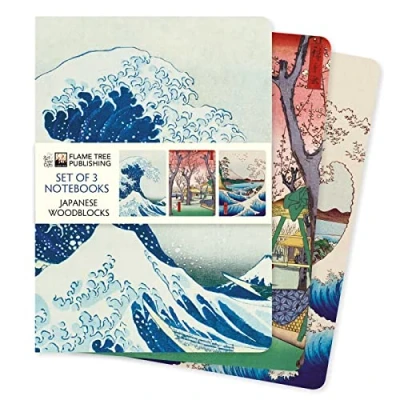 Abbildung von Dreier Set DIN A5 Format Notizbücher: Japanische Holzschnitte: Unser beliebten Notizbücher im 3er Pack mit flexiblen, künstlerisch ... (3er Sets Notizbücher)