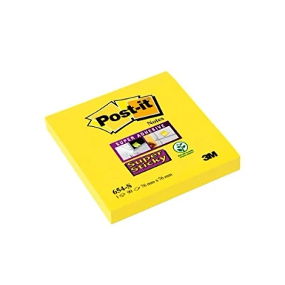 Abbildung von Post it 654 S6 Haftnotiz Super Sticky Notes, 76 x mm, 6 Blöcke, 90 Blatt, narzissengelb