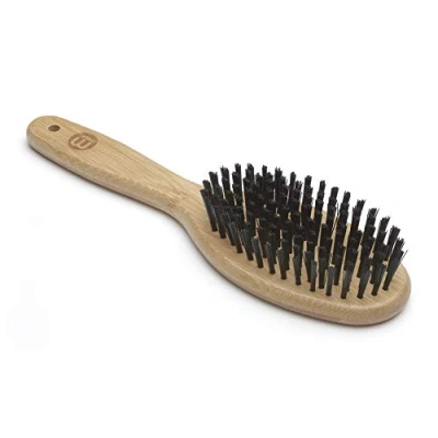 Abbildung von Mikki 6280011 Kleinen Bambusbürste mit Borsten, Für glattes kurzes und mittellanges Fell, Hunde Katzen, Hergestellt aus nachhaltigem BambusFür die Pflege von struppigem Groß, L, 85 g