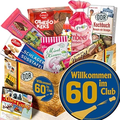 Abbildung von Wilkommen im Club 60 + Suessigkeiten DDR Geburtstag Mama