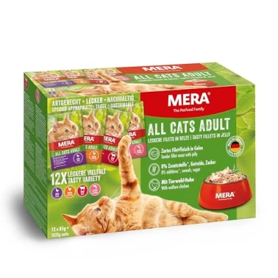 Abbildung von mera Cats Adult Katzennassfutter in Gelee Multibox 12x85g