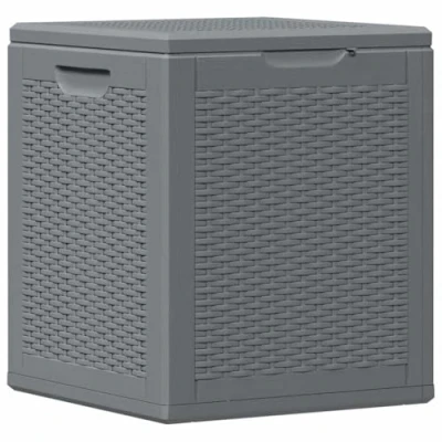 Abbildung von vidaXL Garten Aufbewahrungsbox Kissenbox Auflagenbox Gartenbox Gartentruhe Kissentruhe Gerätetruhe Kiste Box Mehrzwecktruhe 90L Grau PP Rattan