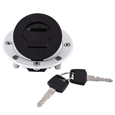 Abbildung von Tankdeckel, Gasbehälter mit 2 Schlüsseln aus Aluminium, für Motorrad