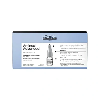 Abbildung von L&#039;Oréal Paris Serie Expert Aminexil Advanced, Anti Haarausfall Intensiv Kur, Serum für dünner werdendes Haar, stimuliert Haarwachstum &amp; pflegt die Kopfhaut, 10x6 ml