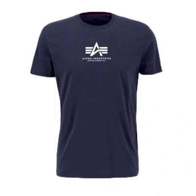Abbildung von ALPHA INDUSTRIES Herren Basic T Ml Shirt, Blau (Naval Blue), XS