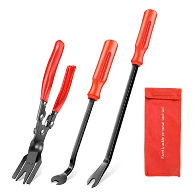 Abbildung von GOOACC 3 teiliges Clip Zangen Set und Befestigungsentferner Auto Polster Kombinations Reparatur mit Aufbewahrungstasche für Auto, Armaturenbrett