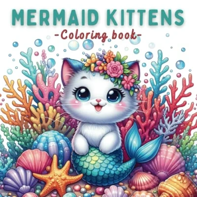 Abbildung von Mermaid Kittens Coloring Book: for Adults and Kids with Beautiful Designs Stress Relief, Relaxation, Creativity