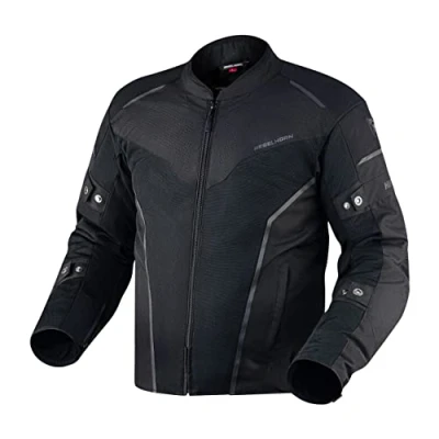 Abbildung von REBELHORN Hiflow IV Motorradjacke Herren Abnehmbare Humax Membrane Ellenbogen und Schulterprotektoren Stufe 2 Mesh Belüftung Einsätze Thermofutter