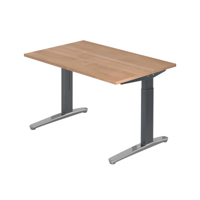 Abbildung von Hammerbacher Schreibtisch XB12 Nussbaum/Graphit Kufe poliert