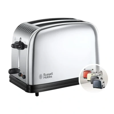 Abbildung von RUSSELL HOBBS Toaster Victory 23311 56 Edelstahl, 2 kurze Schlitze, für Scheiben, extra breite Toastschlitze, Retro Design