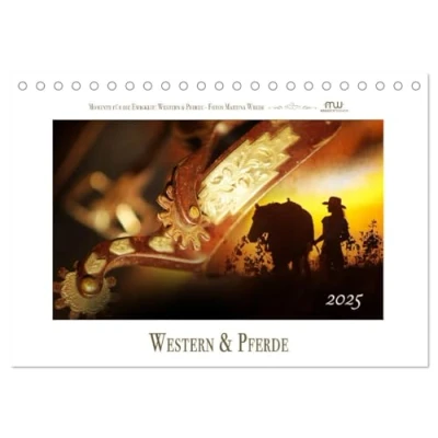Abbildung von Western und Pferde (Tischkalender 2025 DIN A5 quer), CALVENDO Monatskalender