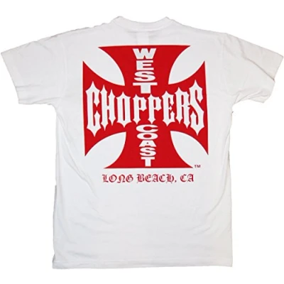 Abbildung von WEST COAST CHOPPERS WCC T Shirt Iron Cross Red Logo White XL