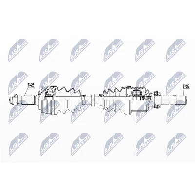 Abbildung von NTY NPW PE 037 Antriebswelle Vorderachse rechts 923 86 PEUGEOT: 308 SW 2