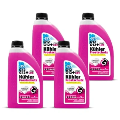 Abbildung von Hochwertige Autochemikalien Kühlerfrostschutz G12 / G12+ Kühlflüssigkeit 5 Jahre bis 35C Gebrauchsfertig Kühlmittel Auto 4 x 1L