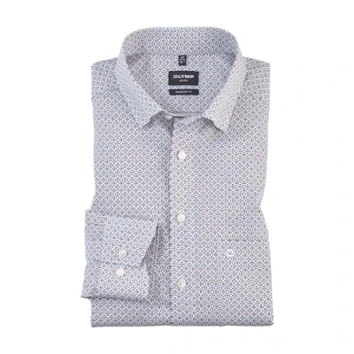 Abbildung von OLYMP Herren Oberhemd Langarm Luxor,Rotationsdruck auf Uni,Luxor modern fit,05 Under Button Down,Weiss 00,38